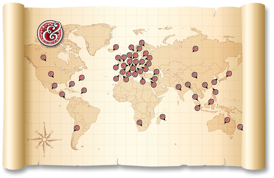 Map of countries where Alliance coins have been sold